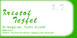 kristof tejfel business card